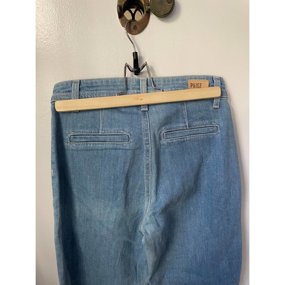 PAIGE Light Wash Straight Leg Cropped Jeans - Picture 7 of 10